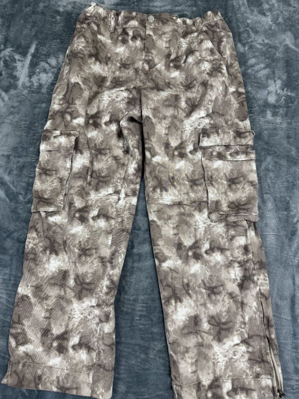 Indigo Rein Womens Tie Dye Cargo Pants Zipper Detail Size XL
